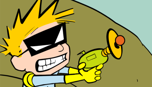 Thing is, Calvin grabbing a gun and killing a ton of robots wouldn't be entirely out of character for him.